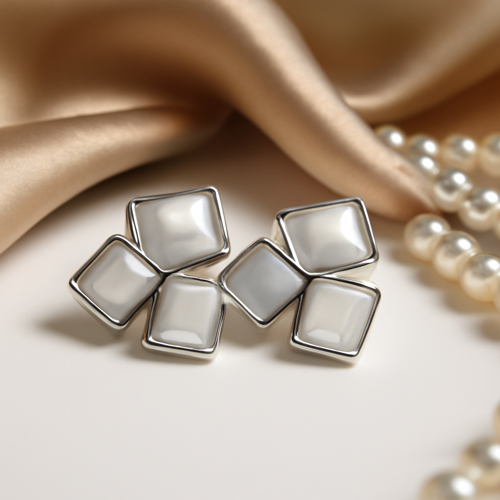 Zyra Lumi Quad Pearl Stud Earrings